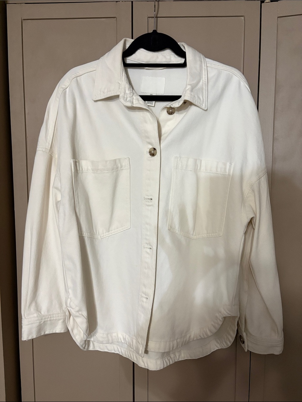 White Women's Button-Front oversized shacket